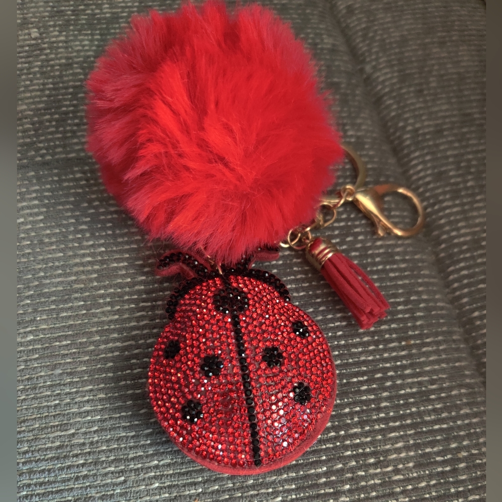 Ladybug Pom Pom Bag Charm